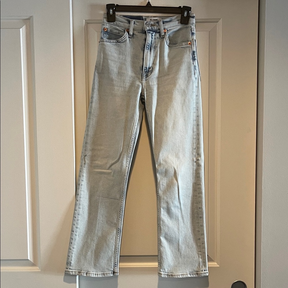 Re/Done. Light wash 70s bootcut jeans. Size 24. Like new